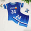 Navy + Royal Blue Shirt & Short Swimsuit 2 PCs Set with Cap SWM6154D